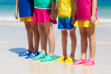 Kids on Costa Rica beach summer vacation
